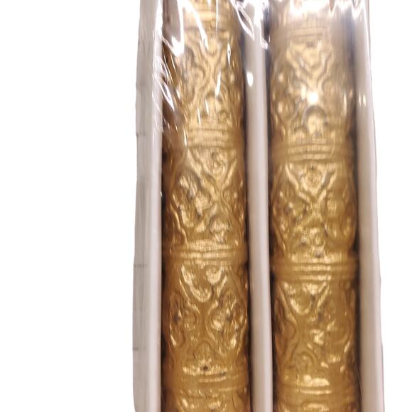 Vintage Gold Candles Metallic 12 Inch Candles Christmas Candles Table Decor - Picture 8 of 14